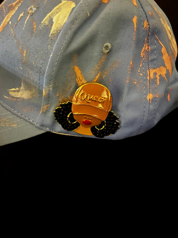 Unique in the Paint Baseball Cap - Multicolor Bling and Queen Brooch Pins Unique in the Paint Baseball Cap - Multicolor Bling and Queen Brooch Pins