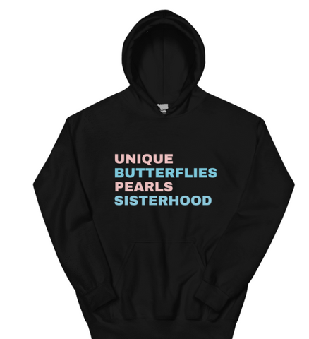 Gamma Phi Delta in Words Hoodie - Black Gamma Phi Delta in Words Hoodie - Black