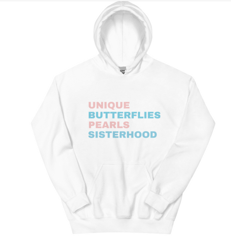 Gamma Phi Delta in Words Hoodie - White Gamma Phi Delta in Words Hoodie - White