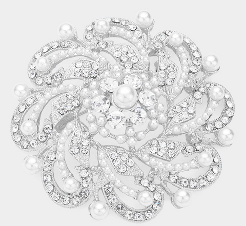 Pearl and Bling Brooch Pearl and Bling Brooch