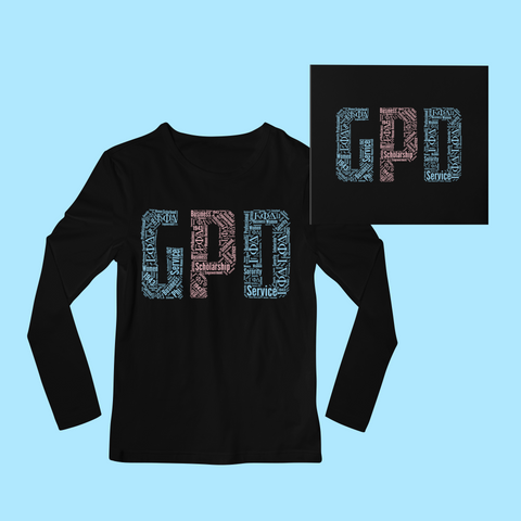 Gamma Phi Delta in Words Long Sleeve Shirt - Black (GPD) Gamma Phi Delta in Words Long Sleeve Shirt - Black (GPD)