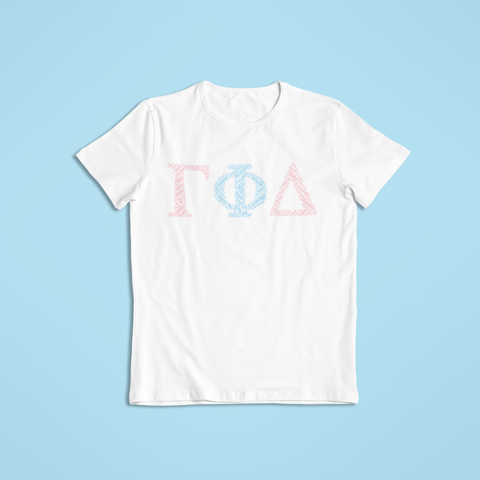 Gamma Phi Delta in Words Short Sleeve Shirt - White Gamma Phi Delta in Words Short Sleeve Shirt - White