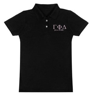Gamma Phi Delta Polo Shirt - Black Gamma Phi Delta Polo Shirt - Black