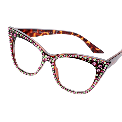 Pink & Green Cat Eye Glasses Pink & Green Cat Eye Glasses