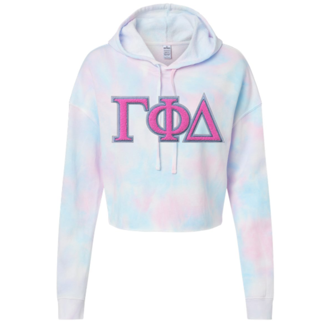 Gamma Phi Delta Hooded Sweatshirt - Crop Tie Dye