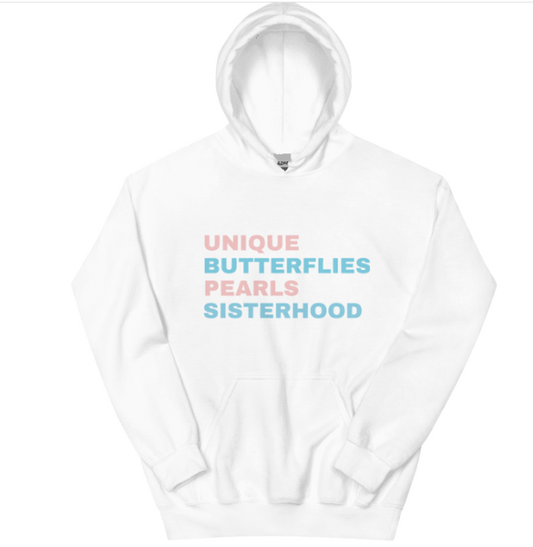 Gamma Phi Delta in Words Hoodie - White