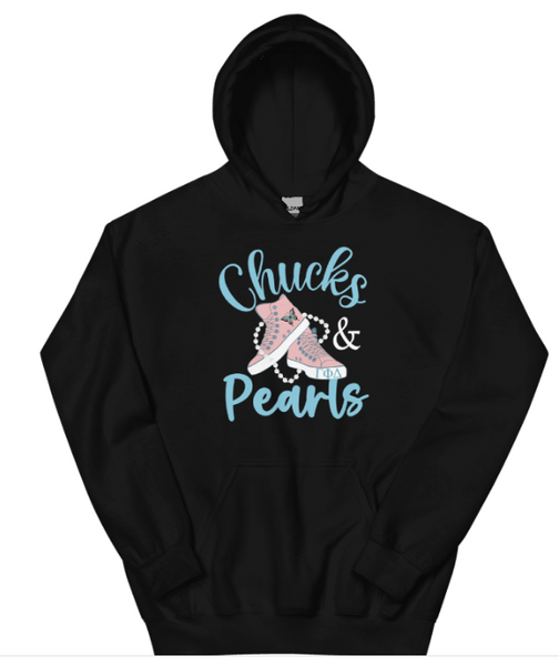 Gamma Phi Delta in Chucks & Pearls Hoodie Sweatshirt