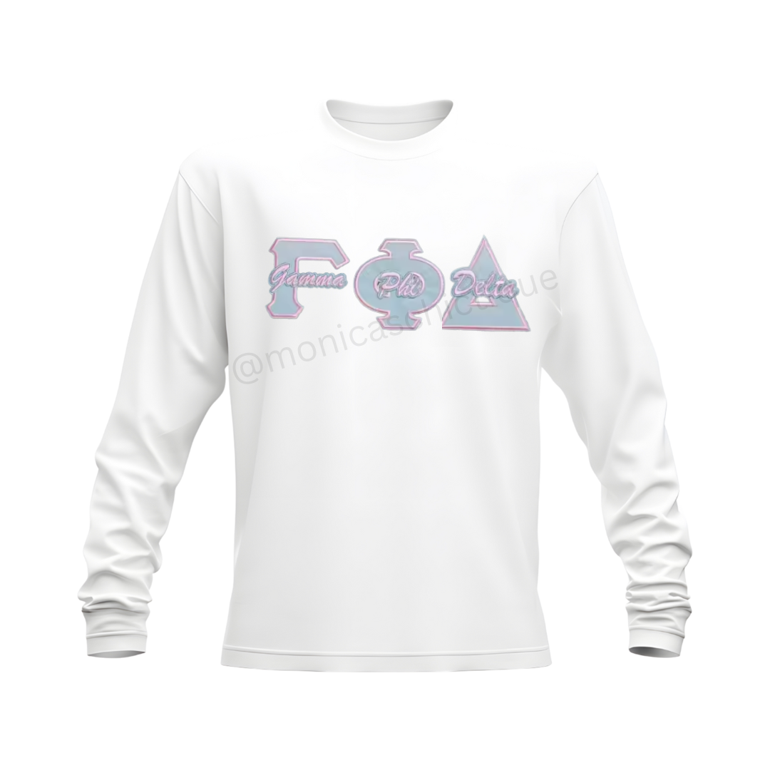 Gamma Phi Delta - GPD Blue Patch and Pink Letters