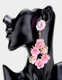 Pink Flower Bouquet Earrings