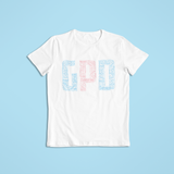 Gamma Phi Delta in Words Short Sleeve Shirt - White (GPD)