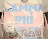 Gamma Phi Delta Greek Pearl Letter Brooch Pins
