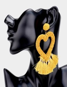 Heart Me Earrings - Yellow