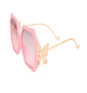 Pink Butterfly & Gold Sunglasses