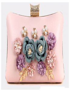 Flowers & Pearls Pink Clutch