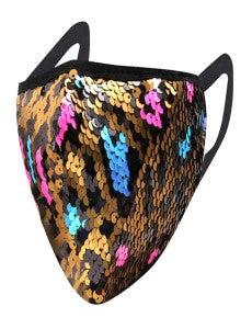 Leopard Print Sequin Mask